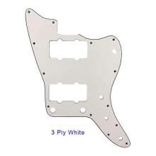 (3 Ply white) Gitaar slagplaat compatibel met Amerikaanse 13-gaats schroeven Jazzmaster, zonder bovenste bedieningselementen