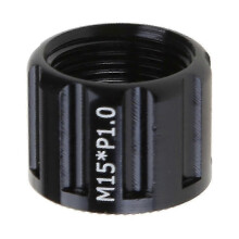 (M15 1.0) Tuerca de repuesto para eje pasante de bicicleta, aleación de aluminio, compatible con ejes pasantes de 12/15 mm
