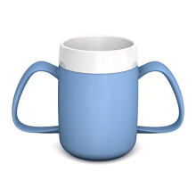 Ornamin Two Handled Mug with Internal Cone 140 ml/4.9 oz Light Blue (Model 815) / Drinking aid, Feeding Cup, Thermal Mug