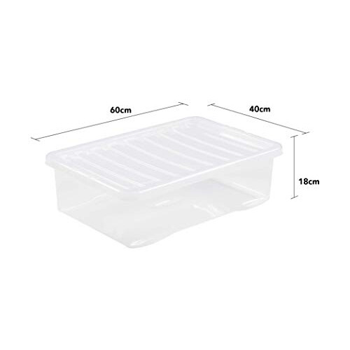 Wham PK OF 3 32LT CLEAR UNDERBED BOX + BLACK LID 1