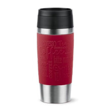 Tefal Travel Mug Classic red 0.36L, Comfort Screw Lid, Quick Press, Soft-Touch Sleeve, Travel-Ready, Reusable, 100% Leak-Proof, Keeps Drinks Cold (8