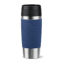 Tefal Travel Mug Classic Blue, Comfort Screw Lid, Quick Press, Soft-Touch Sleeve, Travel-Ready, Reusable, 100% Leak-Proof, Keeps Drinks Cold (8 hrs)