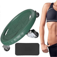 (green) Rueda de ejercicios abdominales con rodamientos silenciosos, capacidad de carga 150 kg, para fitness en casa con almohadilla para rodillas