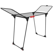 Vileda King Ultimate Black Indoor Clothes Airer | Foldable 20m Clothes Drying Rack with XXL Anti‑Crease Lines, Wheels & Sock Holder | Holds Up to 2