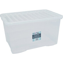 Pack of 12) – Wham Crystal Storage Box with Lid 60 Litre – Clear