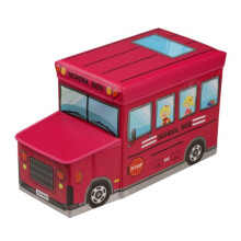 Premier Housewares School Bus Design Children's Storage Box - Hot Pink
