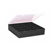 Wham 23225 Storage Box 16 Compartments Plastic Assorted Box 29 x 30 x 6.5 cm Graphite/Clear