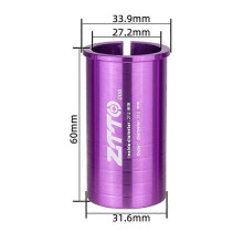 (Style K) Adaptér na sedlovku bicykla, redukčné puzdro, hliníková zliatina, 25,4 mm na 27,2 mm