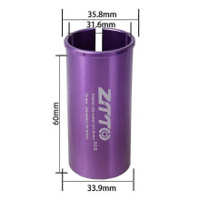 (Style P) Adaptér na sedlovku bicykla, redukčné puzdro, hliníková zliatina, 25,4 mm na 27,2 mm