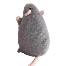 (Grey) Pluche kussen in de vorm van een rat, 90 cm, gemaakt van zacht PP-katoen, voor decoratie in huis, auto of kantoor.