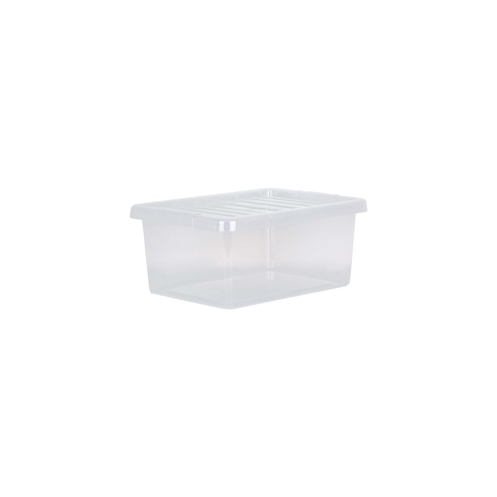 B&Q -  Crystal Clear Rectangular 14L Medium Plastic Stackable Storage Box With Lid - Image 2