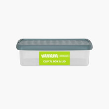 Wham Clip 7L Rectangular Stackable Plastic Storage Box with Lid | Ideal for Home, Office, Toys & More | Storage Container with Clip Lock | Made in UK