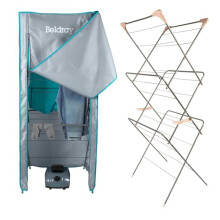 Beldray Clothes Airer & Heated Pod Drying System – 3 Tier Foldable Heated Drying Rack, Hot Air Circulation, Fast Drying, Holds Up to 7kg & 15M,