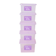 Wham Plastic Storage Boxes With Lids Home Office Stackable Nestable Container Box, 25L Easy fit Underbed Protective Storage Box, 42.5 x 33 x 25.5 cm -