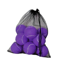 (Purple, 6.4cm) 12 piłek tenisowych do treningu w woreczku ze ściągaczem, guma i filc, średnica 6,4 cm