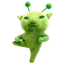 (Green Alien Cat, 10cm) Groene buitenaardse kat pluche met beweegbare gewrichten, 10 cm zacht knuffeldierfiguur