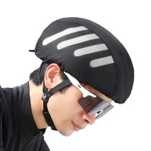 Housse de casque de vélo avec bandes réfléchissantes,-Noir