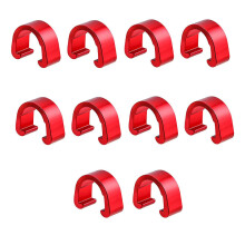 (Red) Abrazaderas para cables de bicicleta, aleación de aluminio, 10 unidades, Compatible con cables de freno y cambio