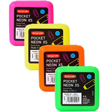 Curver Pocket Box Neon XS 4 Assorted Colours Storage Box Small Parts Box with Lid and Click Closure Pack of 4