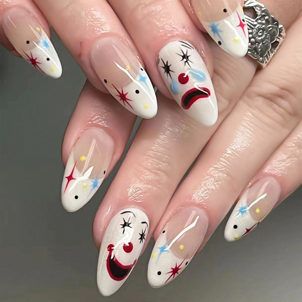 Phui-Pet-Supplies Stage Clown Press-On Nails, Natural & Durable