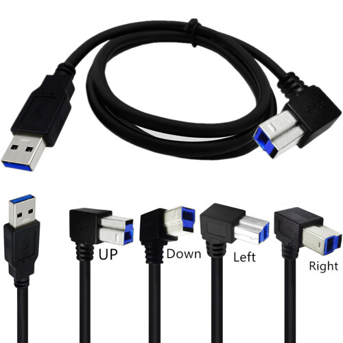 Schuine USB3.0-printerkabel USB3.0-kabel, USB3.0-Linkse bocht 1