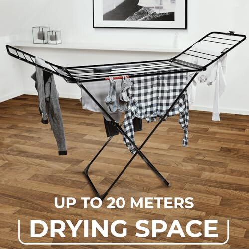 Vileda Vileda Extra Ultimate Clothes Airer with X-Legs (Black Edition) 2