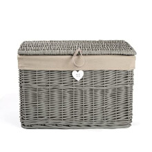 60L Rattan Storage Trunk Bedroom Storage Box Bathroom Storage Laundry Basket Wicker Storage Basket With Lid With Linner