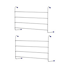 SAONS 4 Tier Clothes Drying Airer 4 Bar Metal Over Radiator Rail Indoor Laundry Dryer Rack (2 x 4 Bar Airer)