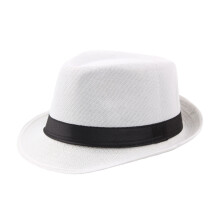 Chapeau de soleil d'été Fedora à bord court, accessoire de-Blanc