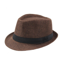 Fedora pour hommes femmes unisexe classique 1920 Gangster-Brun