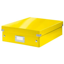 Scatola di immagazzinaggio in cartone Leitz Click&Store Wow con separatori H 10,5 x L 27,8 x P 36,8 cm gialla
