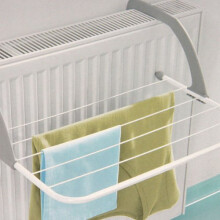 Radiator Airer With 5 Adjustable Arms For Drying Clothes Max Temp 70c (Grey w/ White Bars)