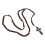 Collier chapelet croix en perles de bois,-Marron foncé 1