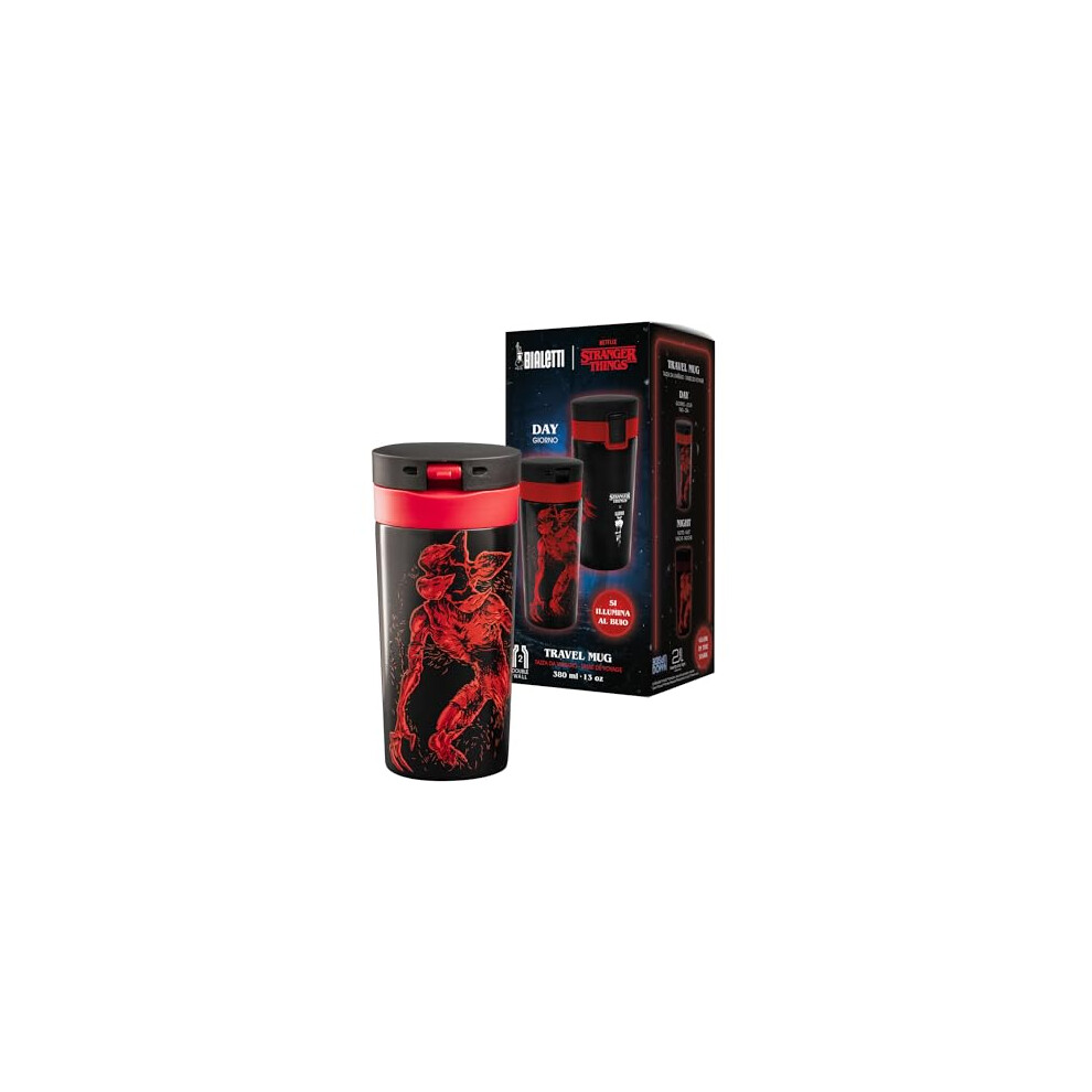 Bialetti Stranger Things Thermal Travel Mug 380Ml - Glow In The Dark Keeps Temperature Not Dishwasher Safe