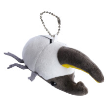 Porte-clés en peluche insecte coccinelle, poupée de dessin- Gris