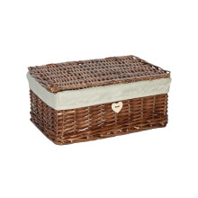 Wickerfield Wicker Basket with Lid, Gift Hamper Basket for Christmas, Woven Bathroom Storage Box, Under-bed Storage (Brown, Set(S+M+L))
