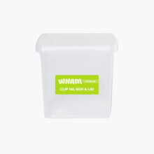 Wham Clip 14L Square Stackable Plastic Storage Box with Lid | Ideal for Home, Office, Toys & More | Storage Container with Clip Lock | Made in UK -