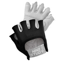 (Black, M) Gewichtheberhandschuhe ohne Finger, atmungsaktives Mesh-Gewebe, rutschfeste Handfläche, für Damen und Herren, Indoor und Outdoor Training