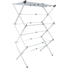 SI  Zig-Zag Airer 3 Tier Folding Clothes Dryer Extendable Washing Drying Rack Laundry Horse with 30FT Washing Line Drying Space Compact Space Saving