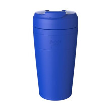 KeepCup Commuter Travel Mug - Insulated Stainless Steel Reusable Coffee Cup with Spillproof Flip Lid - 16oz/454ml - Electric Blue