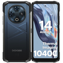 (blue) DOOGEE Fire 6 Thermal Imaging Rugged Phone, 16GB RAM+256GB ROM, 6.56" 90Hz, 10400mAh, 50MP Camera, IP68/IP69K, MIL-STD-810H, NFC