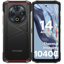(BLACK) DOOGEE Fire 6 Thermal Imaging Rugged Phone, 16GB RAM+256GB ROM, 6.56" 90Hz, 10400mAh, 50MP Camera, IP68/IP69K, MIL-STD-810H, NFC