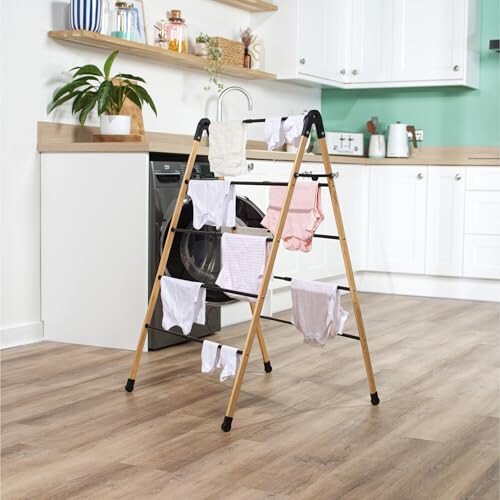 Beldray Beldray 4 Tier Ladder Clothes Airer, Extendable 3.4-6.1 m 2