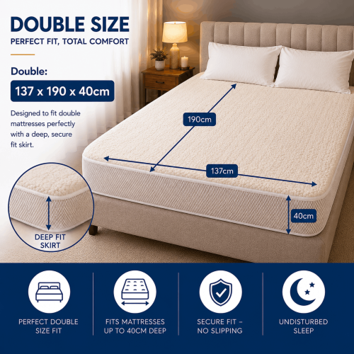 MYLEK (Fleece, Double) Mylek Heated Electric Blanket Machine Washable 1