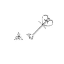 18ct White Gold Ladies Diamond Stud Earrings Brilliant Cut 0.12 Carat G - VS - 4mm*5mm