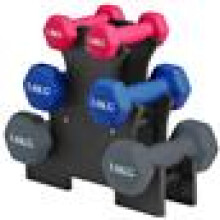 Premium Hex Dumbbell Set with Organizer Rack - 1kg, 2kg, 3kg Pair Set - Soft Touch Non-Slip Grip for Strength Training & Toning - Space Saving Design