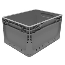 Solent Plastics Euro Stacking Container 20 Litre - 400 x 300 x 220mm - Available in 4 x Colours - Glass Recycling Box Outdoor, Under Sink Storage