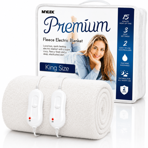 MYLEK (Fleece, King) Mylek Heated Electric Blanket Machine Washable 2