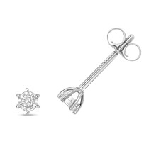 9ct White Gold Ladies Diamond Stud Earrings Brilliant Cut 0.05 Carat H - PK2 - 4mm*4mm