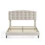 MCC (KING, BEIGE) Upholstered Bed Frame with Cozy Button Tufted Headboard & Adjustable Height, Wood Slat Support CHEYENNE 1